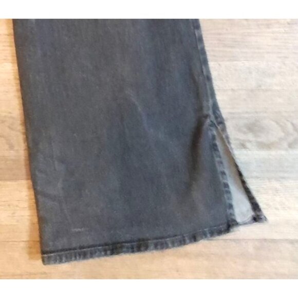 Womens High Rise Flare 70s Retro Bell Bottom Button Fly Size 7 Hippie Jeans Blk - Picture 6 of 8